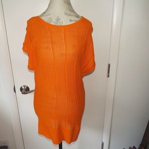 One 7 Six Orange Woven Sweater Size M Tunic